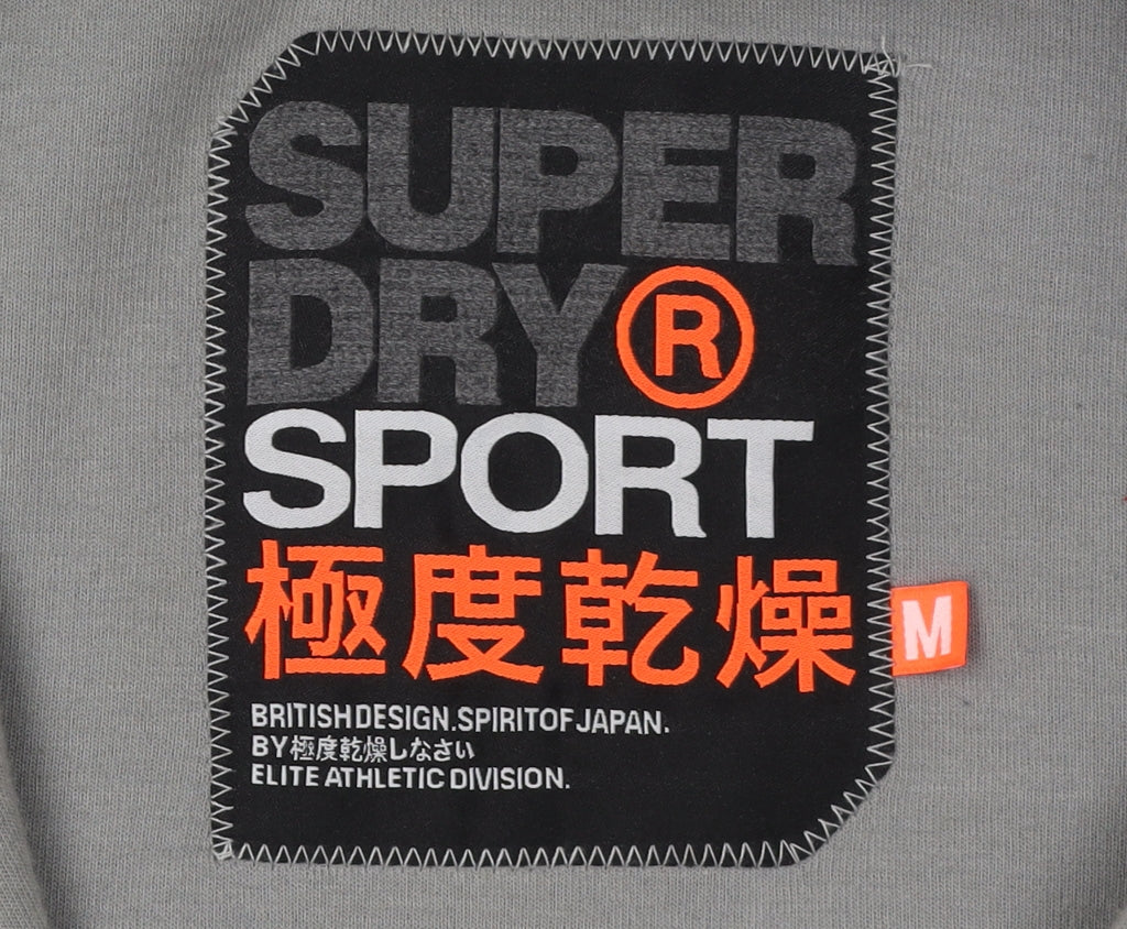 Superdry Men's Grey Full Zip Sweatshirt M Logo Print
