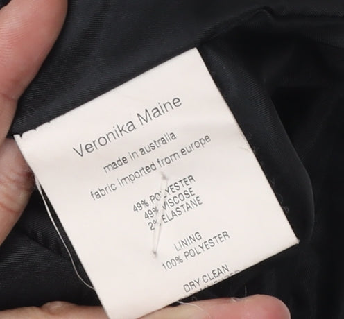 Veronika Maine Women's Black Blazer Size 12 Regular Fit