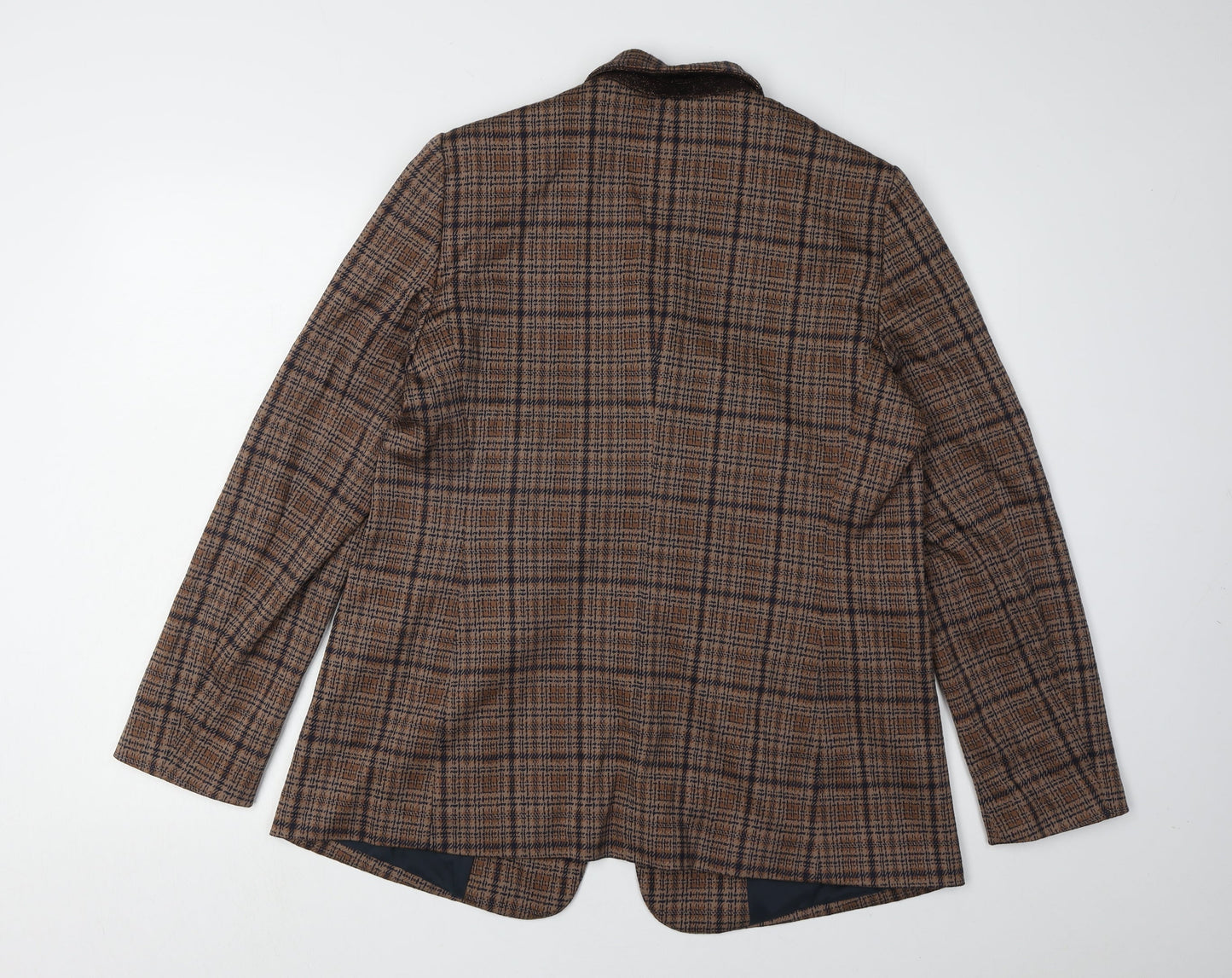 Elena Miro Women's Brown Plaid Blazer UK 14