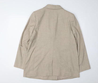 Next Women's Beige Double-Breasted Suit Jacket 16
