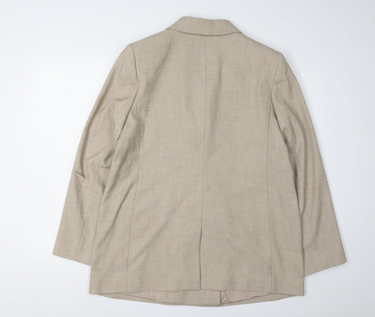 Next Women's Beige Double-Breasted Suit Jacket 16