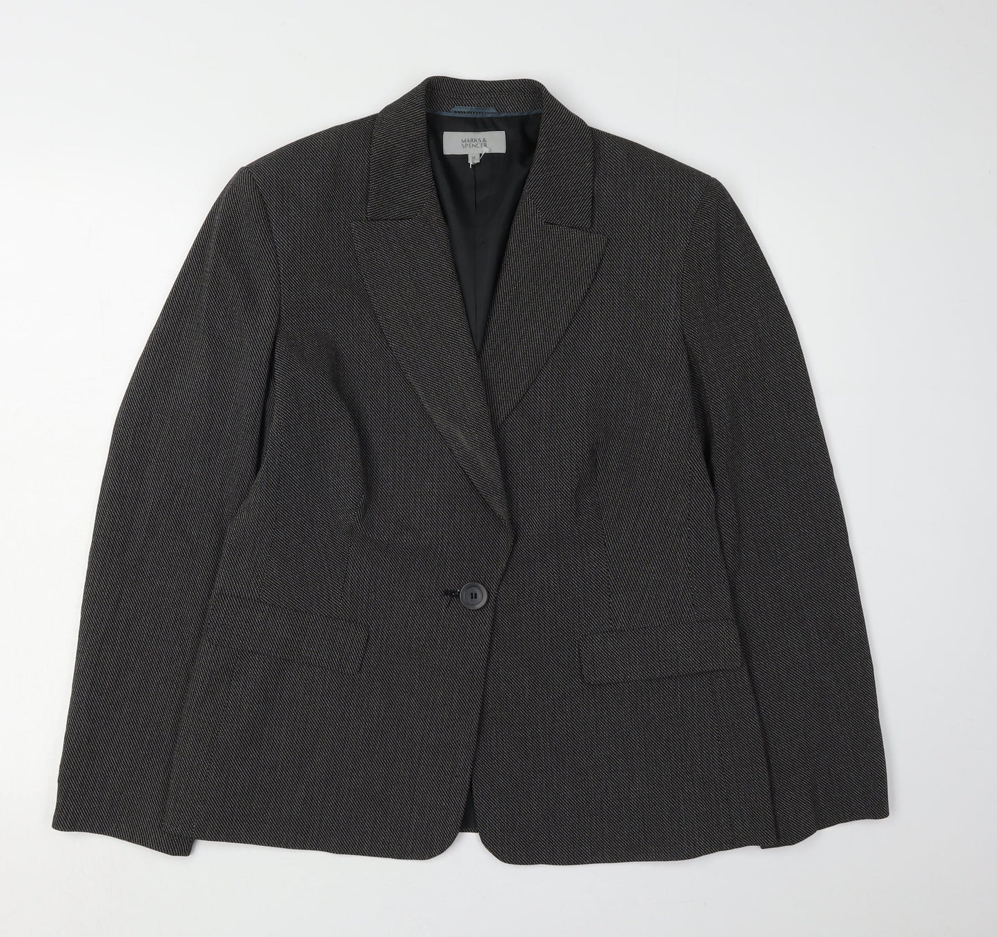 Marks and Spencer Women's Black Blazer Size 14 Classic Fit