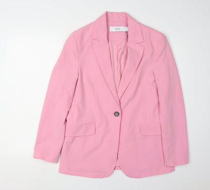 Bershka Women's Pink Blazer, Size S, Lined Twill