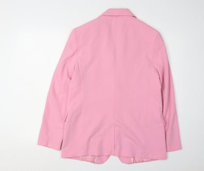 Bershka Women's Pink Blazer, Size S, Lined Twill