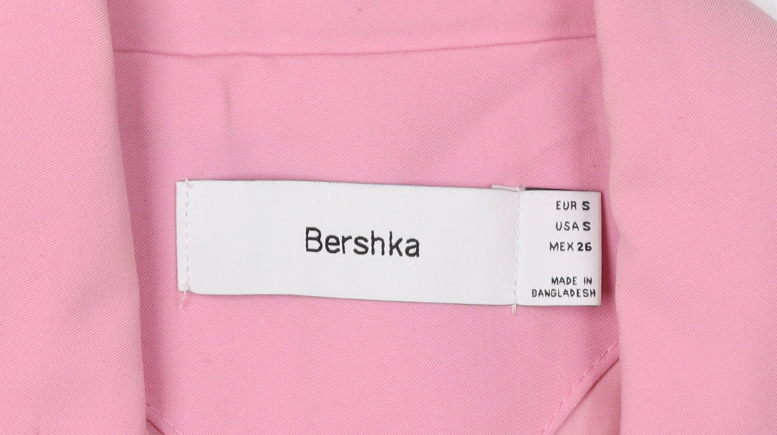 Bershka Women's Pink Blazer, Size S, Lined Twill