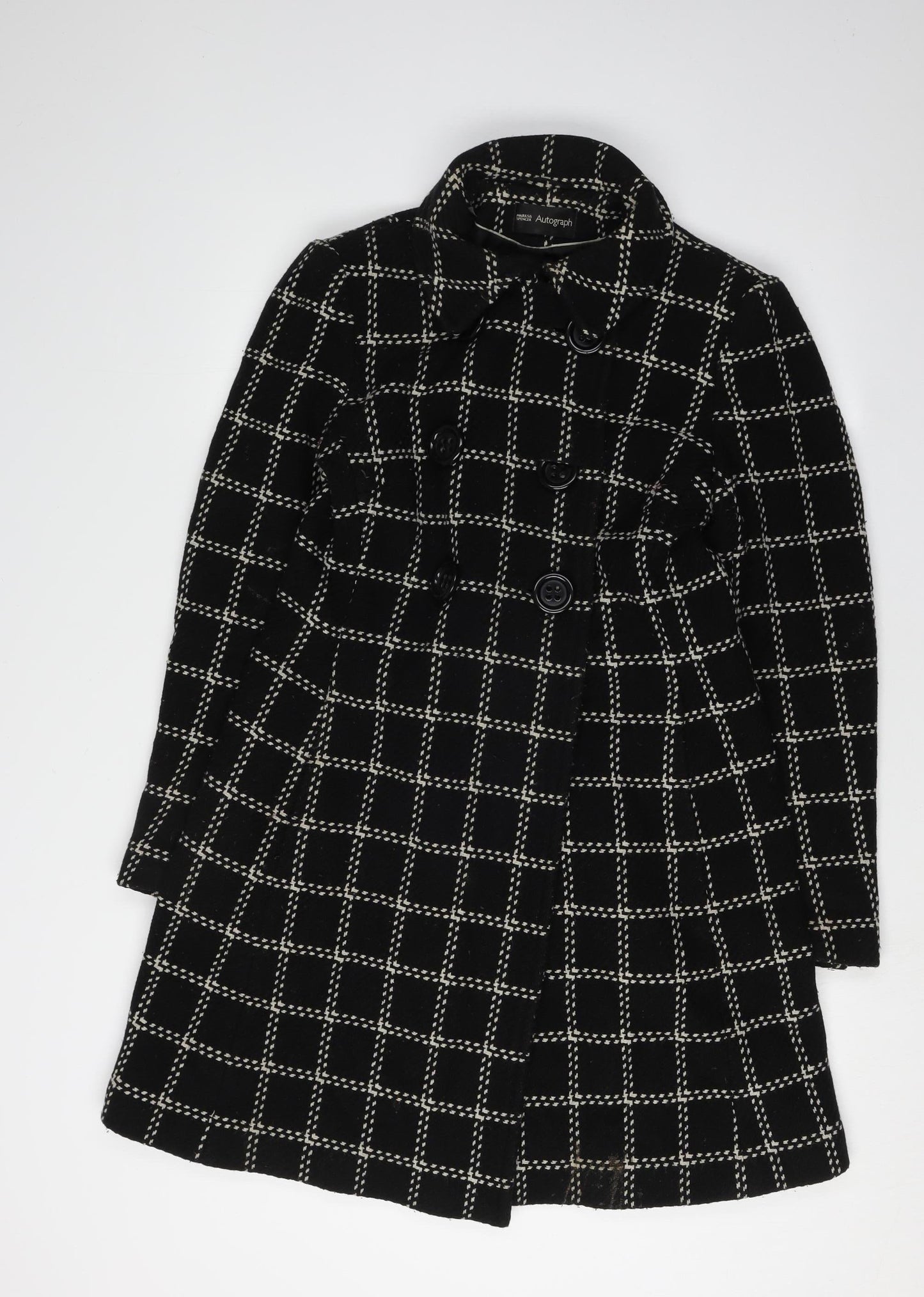 Womens UK Size 10 Marks and Spencer Black Trench Coat