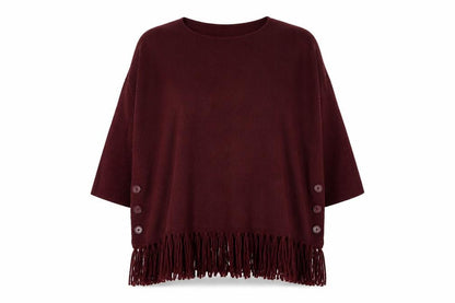 Womens UK Size M Bonmarché Red Poncho Jumper