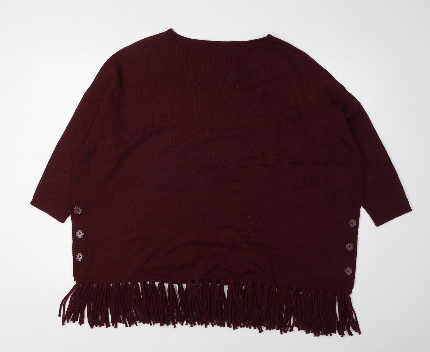Womens UK Size M Bonmarché Red Poncho Jumper