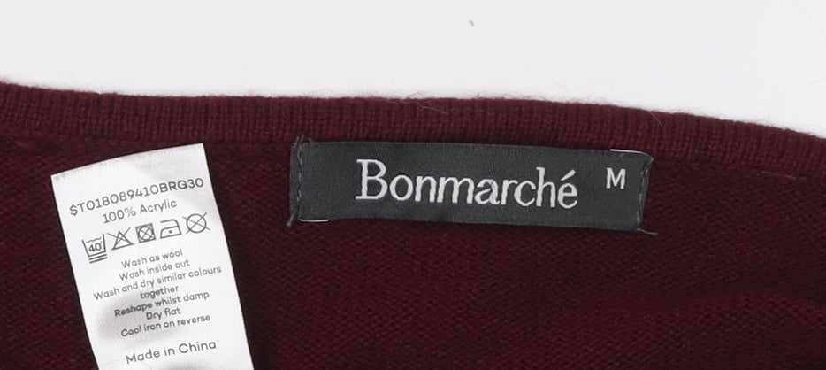 Womens UK Size M Bonmarché Red Poncho Jumper