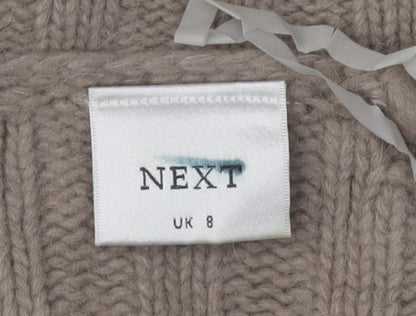 Womens UK Size 8 NEXT Beige Cardigan Jumper