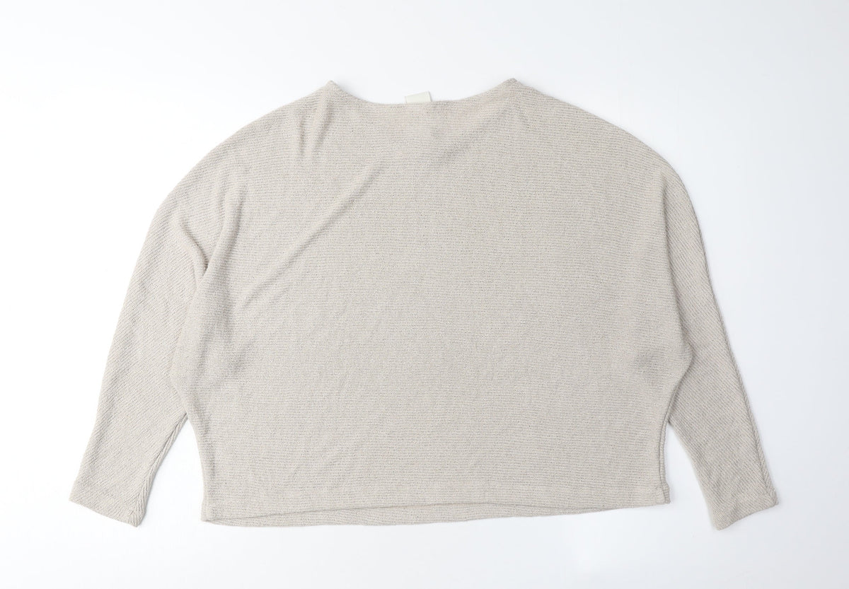 Womens UK Size M H&M Beige Pullover Jumper