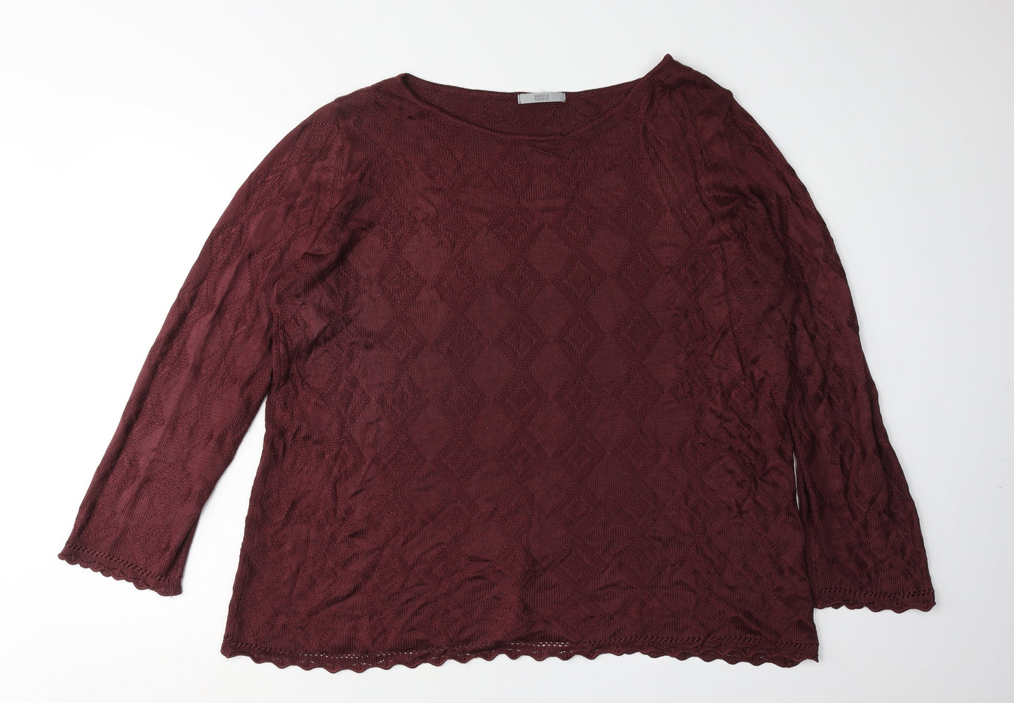 Womens UK Size 16 Marks and Spencer Red Pullover Jumper