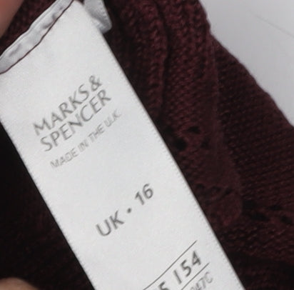 Womens UK Size 16 Marks and Spencer Red Pullover Jumper