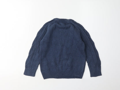 Zara Boys Blue Cable-Knit Pullover Jumper 5-6 Years