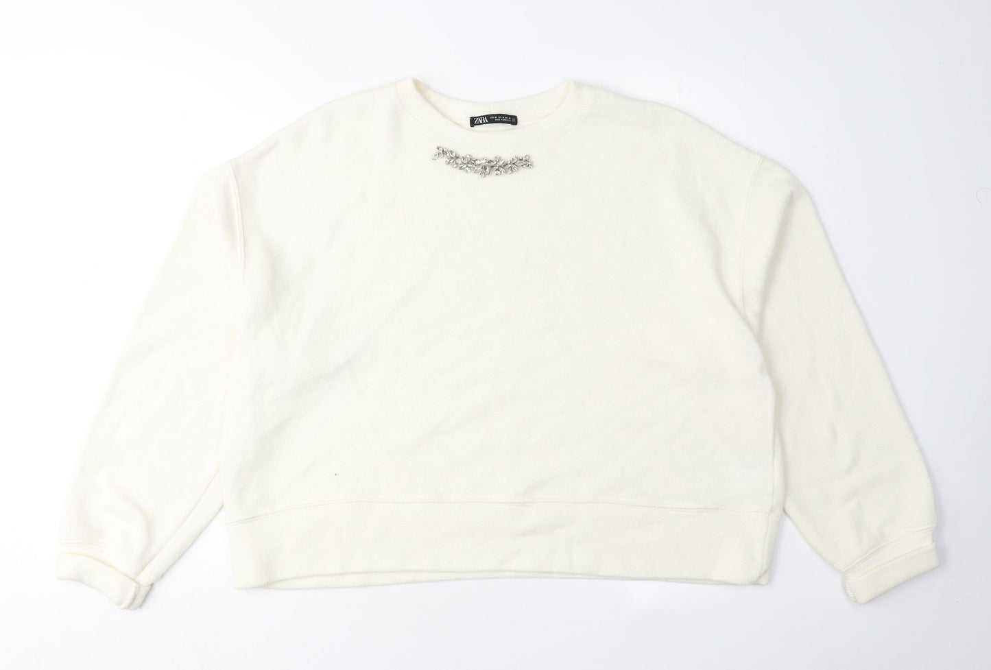 Zara Women's Ivory Pullover Sweatshirt Size 12