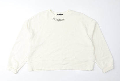 Zara Women's Ivory Pullover Sweatshirt Size 12