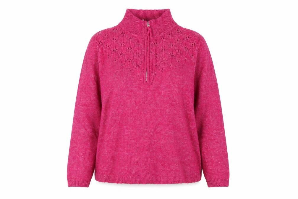 Womens UK Size 22 Damart Pink Henley Jumper