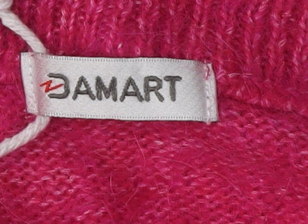 Damart Women's Pink Mock Neck Jumper, Size 22/24