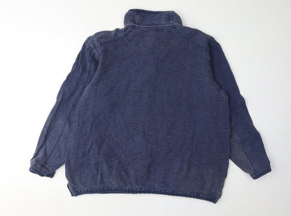 Mens UK Size XL Dunnes Blue 1/4 Zip Sweatshirt