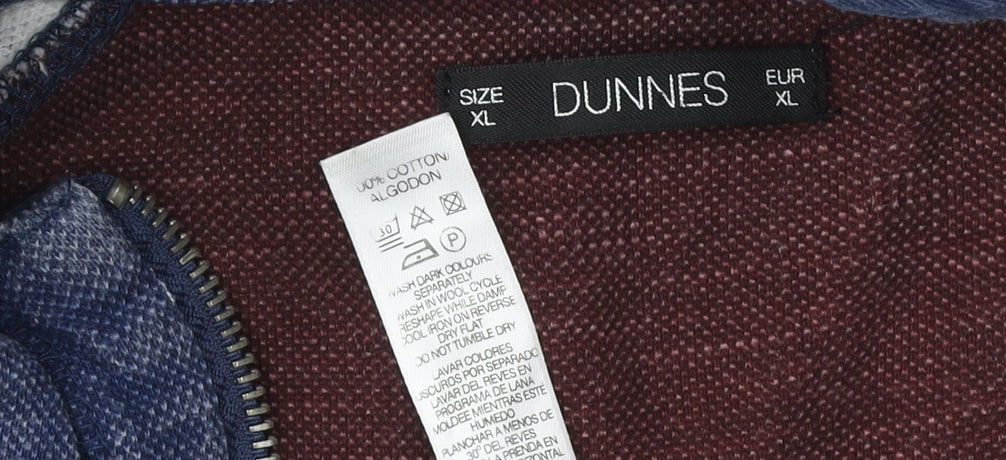 Mens UK Size XL Dunnes Blue 1/4 Zip Sweatshirt