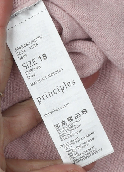 Womens UK Size Size:18 Principles Pink Pullover Jumper