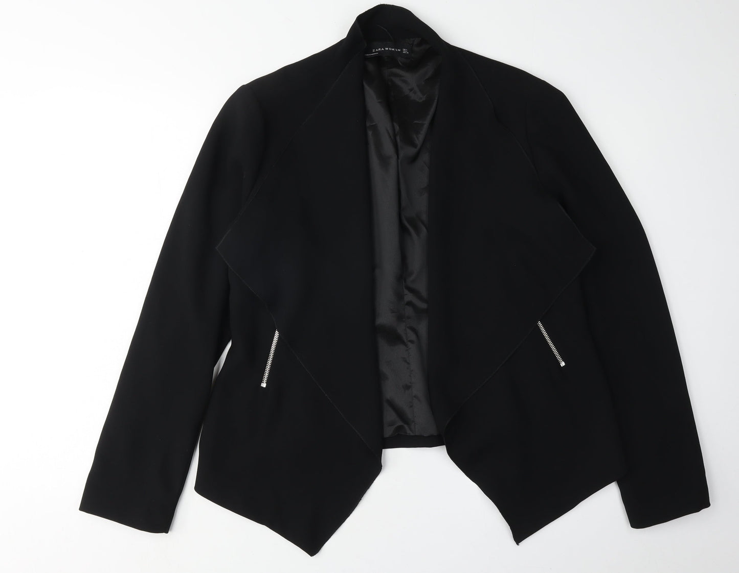 Zara Women's Black Blazer Size 12 Long Sleeve