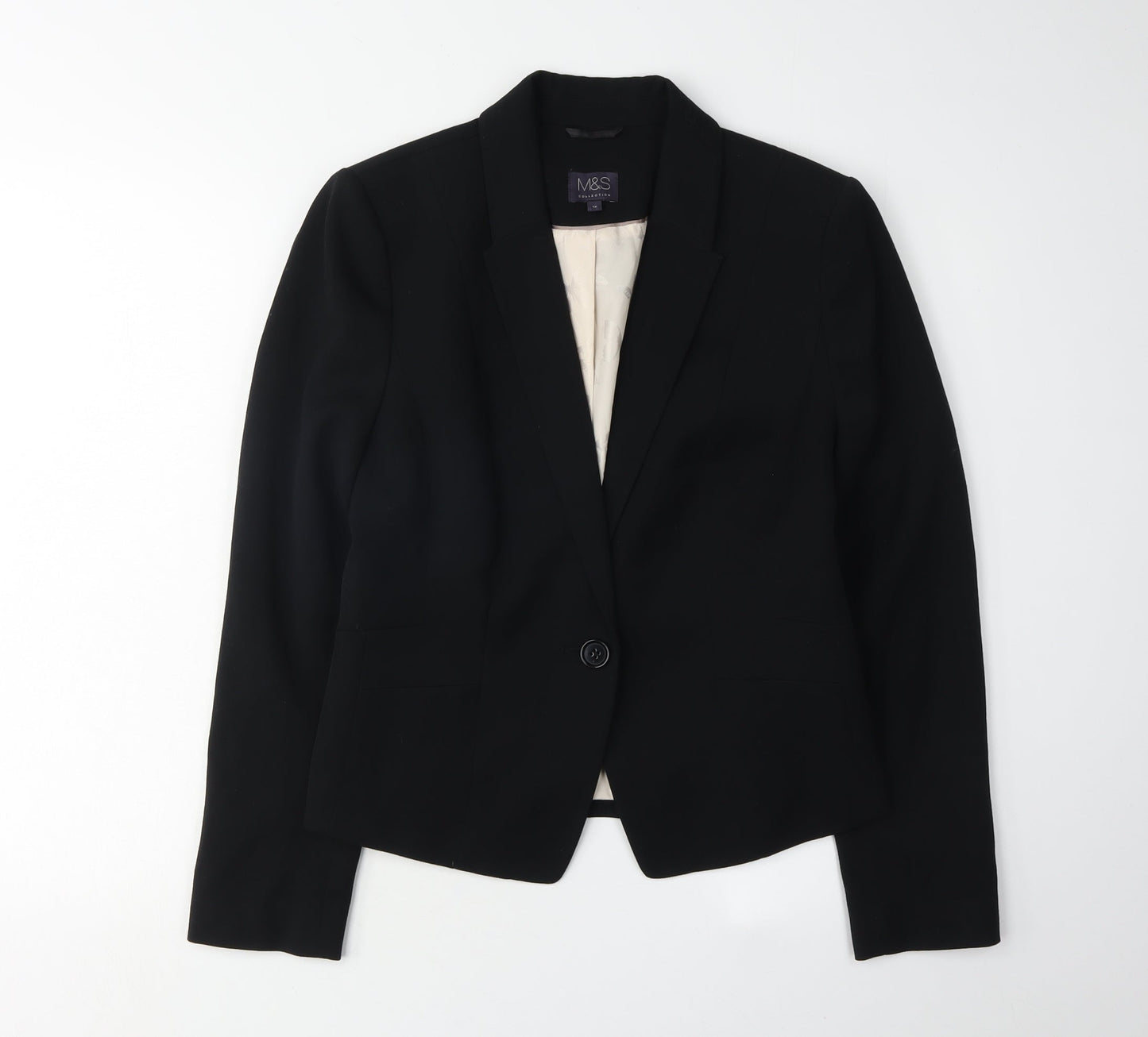 Marks and Spencer Women's Black Blazer Size 12 Regular Fit