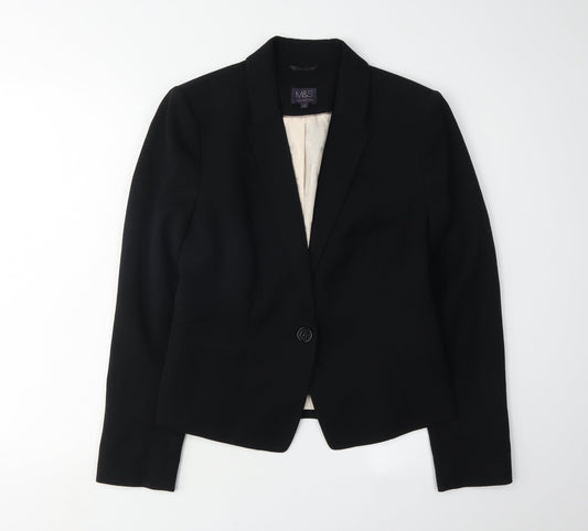Marks and Spencer Women's Black Blazer Size 12 Regular Fit
