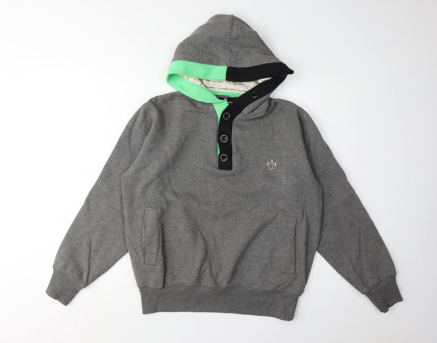 D-Issue Men's Grey Henley Hoodie S