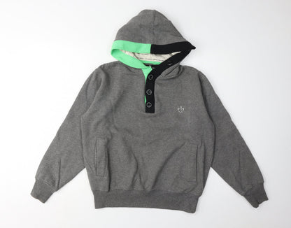 D-Issue Men's Grey Henley Hoodie S