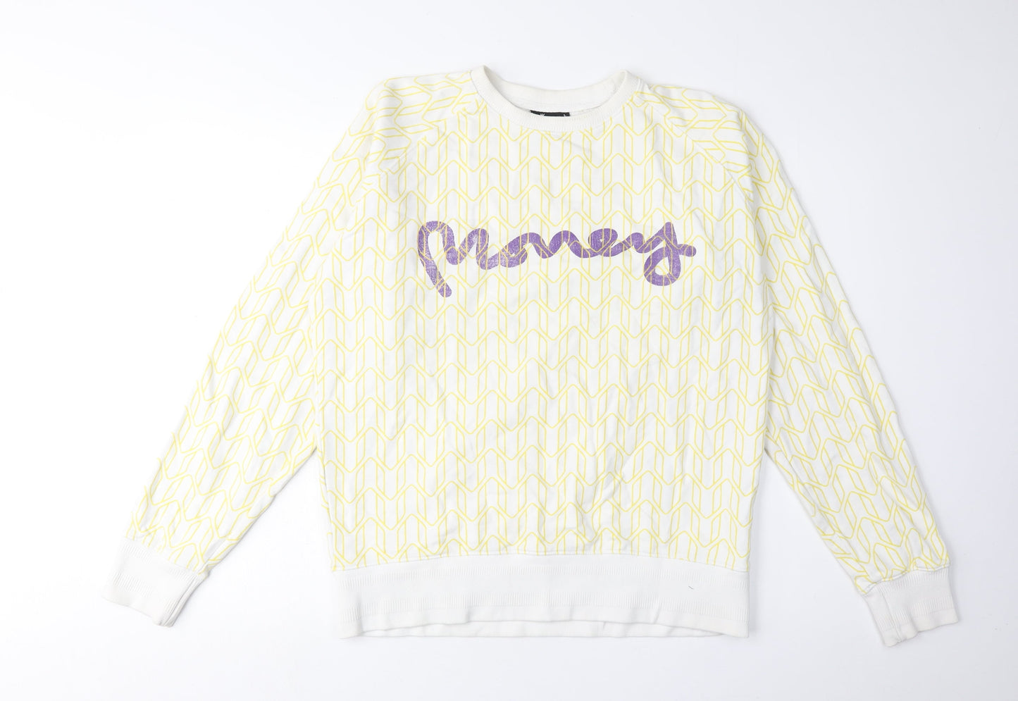 Money Unisex White L Pullover Sweatshirt - Logo Accent