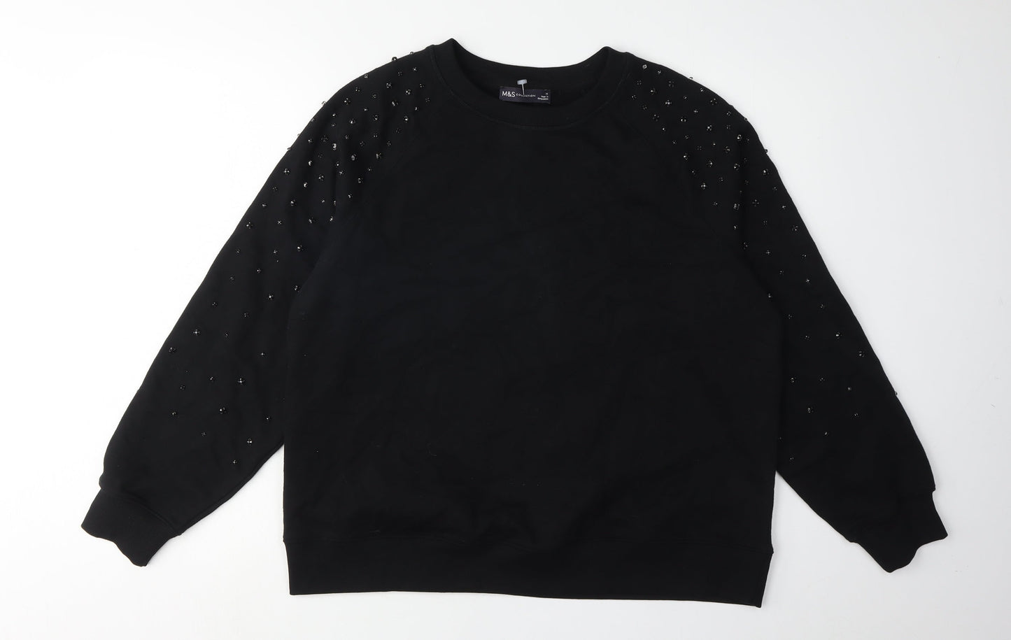 Womens UK Size M Marks and Spencer Black Pullover Sweatshirt