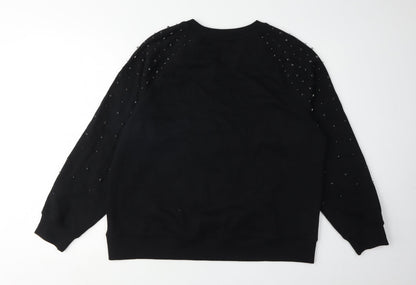 Womens UK Size M Marks and Spencer Black Pullover Sweatshirt