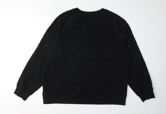 Womens UK Size M Marks and Spencer Black Pullover Sweatshirt