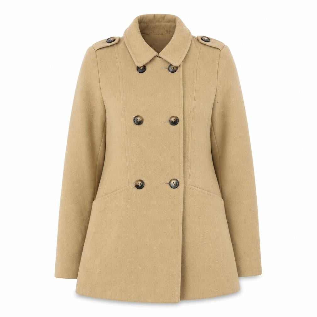 Womens UK Size 10 NEXT Beige Pea Coat