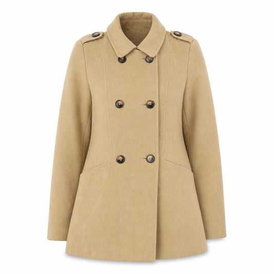 Womens UK Size 10 NEXT Beige Pea Coat