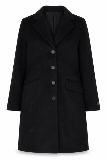 Womens UK Size S Four Seasons London Black Overcoat