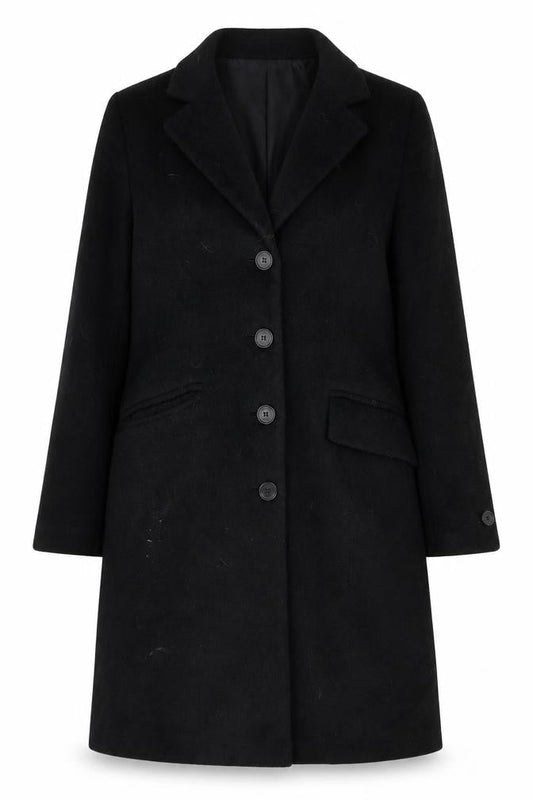 Womens UK Size S Four Seasons London Black Overcoat