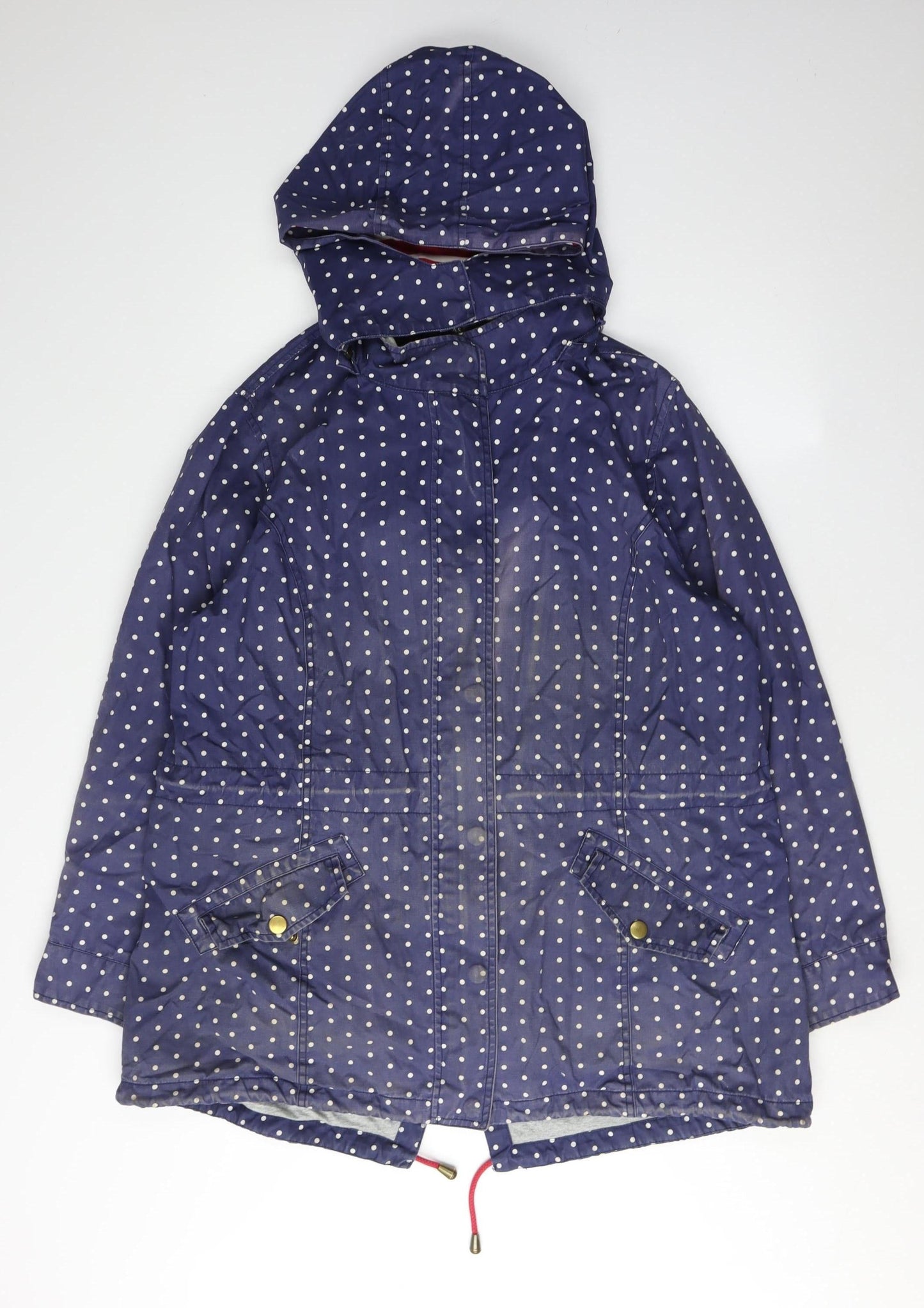 Laura Ashley Women's Blue Polka Dot Hooded Jacket