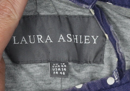 Laura Ashley Women's Blue Polka Dot Hooded Jacket