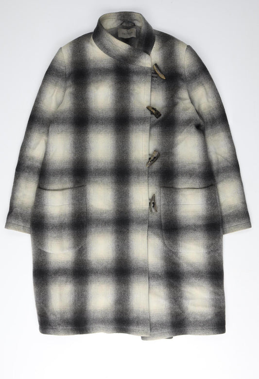 Jaeger Women's Grey Check Overcoat Size 12