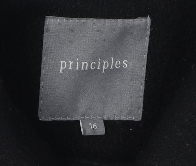 Principles Women's Black Motorcycle Jacket Size 16