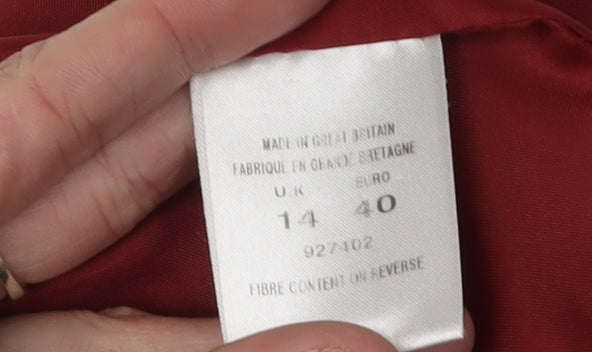 Womens UK Size 14 Eastex Red Overcoat