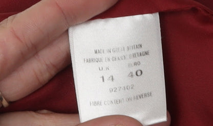 Womens UK Size 14 Eastex Red Overcoat