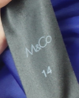 Womens UK Size 14 M&Co Blue Overcoat