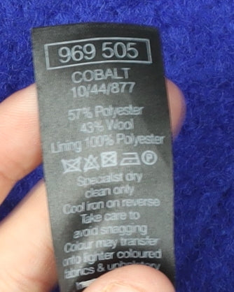 Womens UK Size 14 M&Co Blue Overcoat