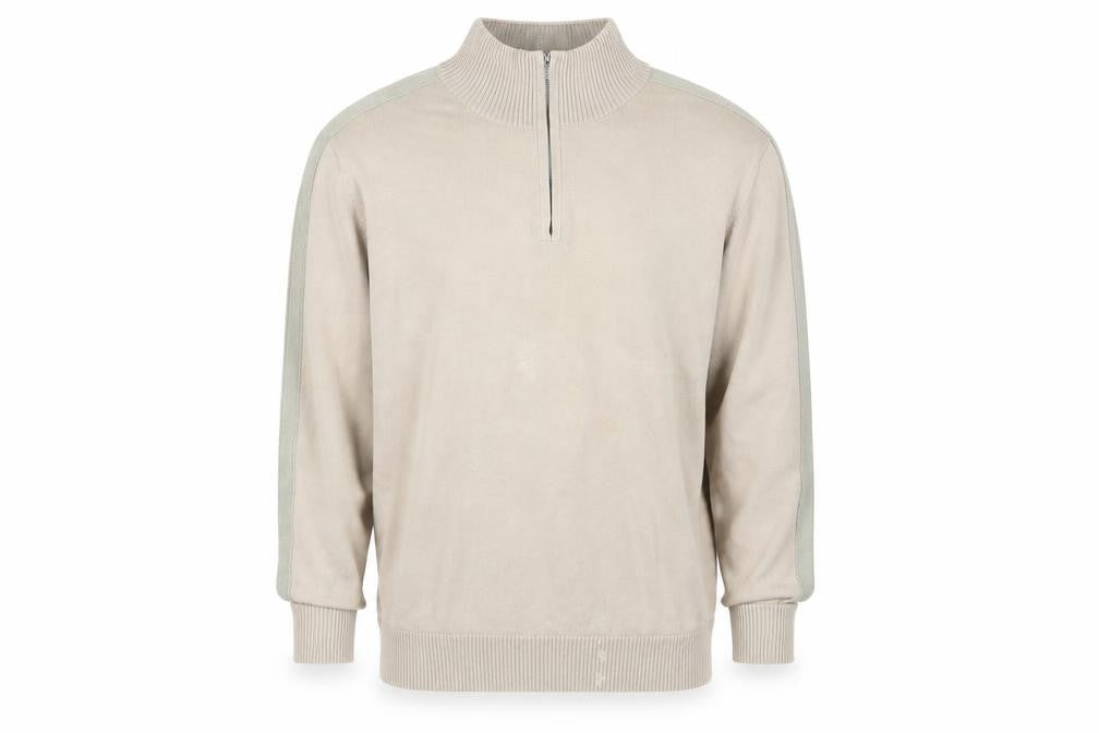 Mens UK Size L Marks and Spencer Beige 1/4 Zip Sweatshirt