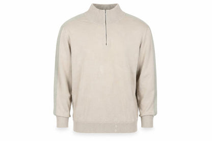 Mens UK Size L Marks and Spencer Beige 1/4 Zip Sweatshirt