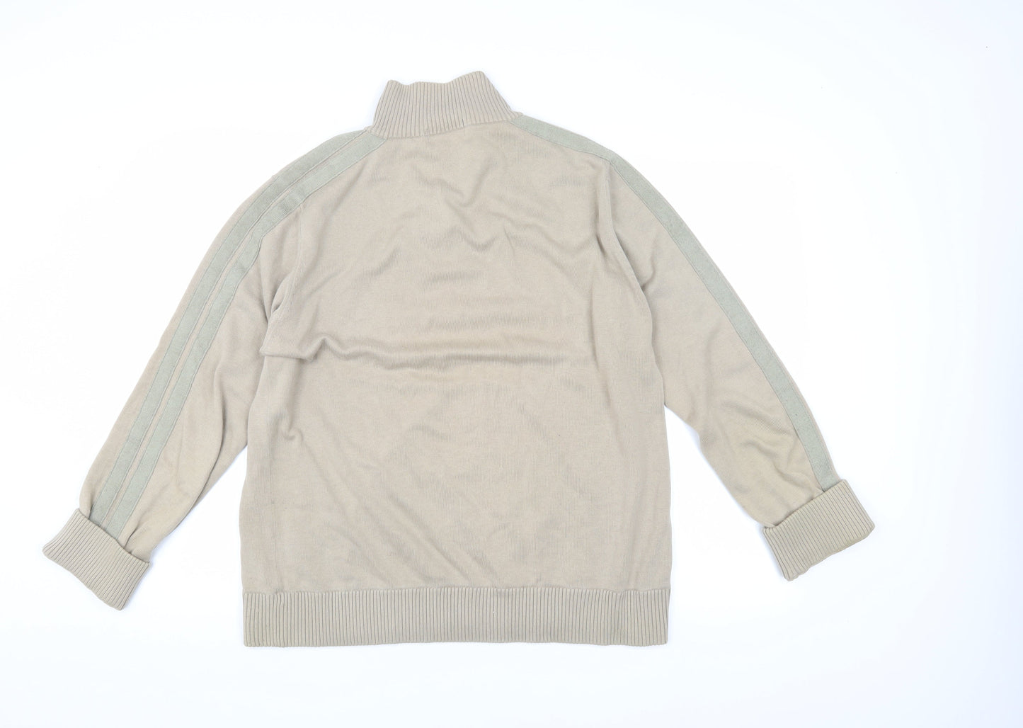Mens UK Size L Marks and Spencer Beige 1/4 Zip Sweatshirt