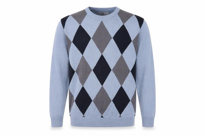 Mens UK Size L EWM Blue Pullover Jumper